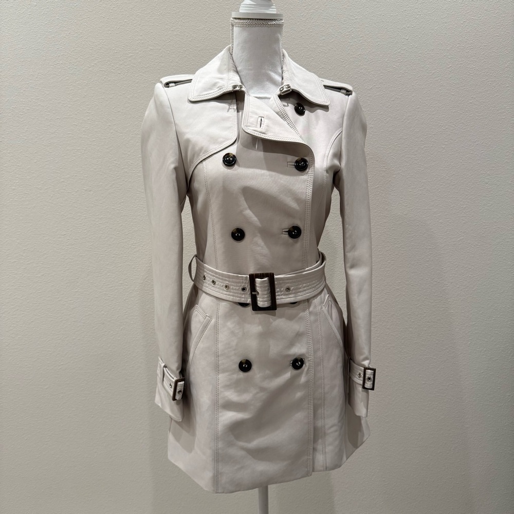 🆕 Zara Women's Double-Breasted Trench Coat - Cream NWT